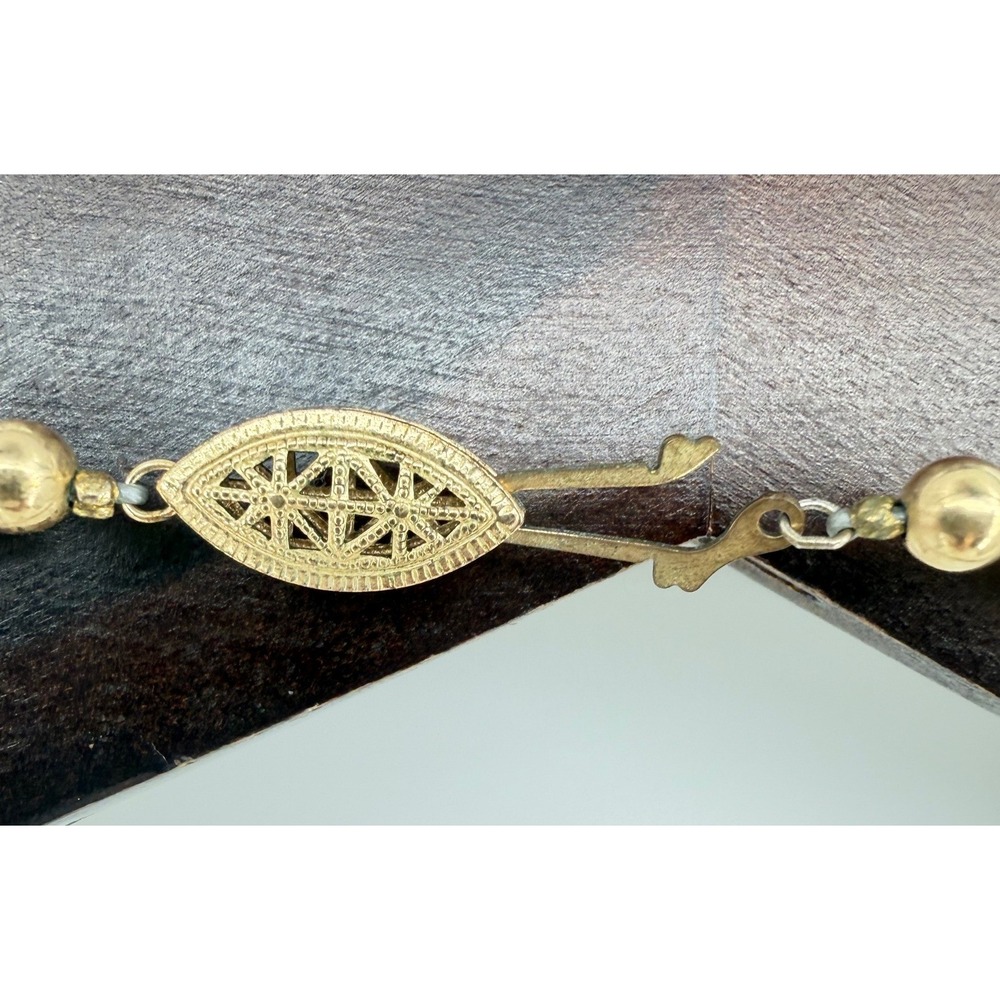 Vintage Hand Carved Beaded Necklace‎ Brown Tan Earthy Boho Statement - Picture 6 of 6